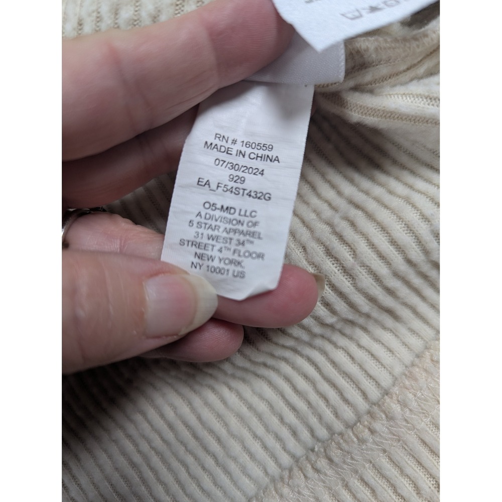 WEAR by Erin Andrews Georgia Bulldogs Ribbed Cord Sweatshirt Cream Small - Picture 5 of 7